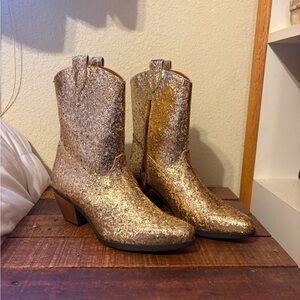 Gold Glitter Cowboy Boots
